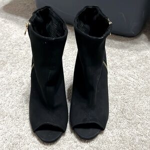 EXPRESS open toe black booties Size 7